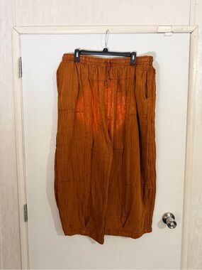 EARTHBOUND Rust Orange Elastic-Waist Maxi Skirt
